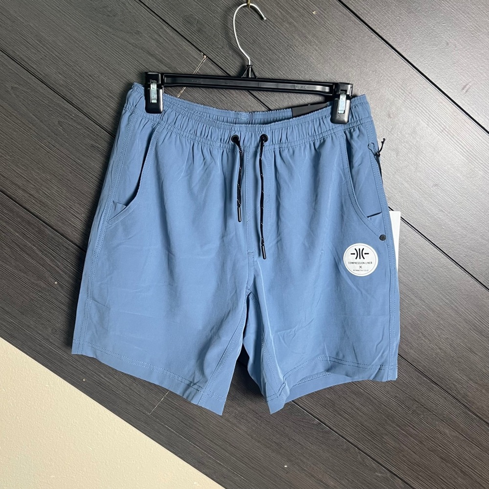 Kenneth Cole Active Tech Running Shorts Blue Compression Liner Medium NWT